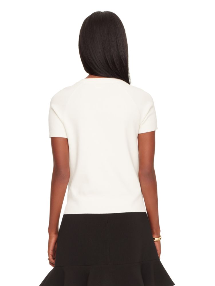 Fitted Bow Sweater, CREAM, Product