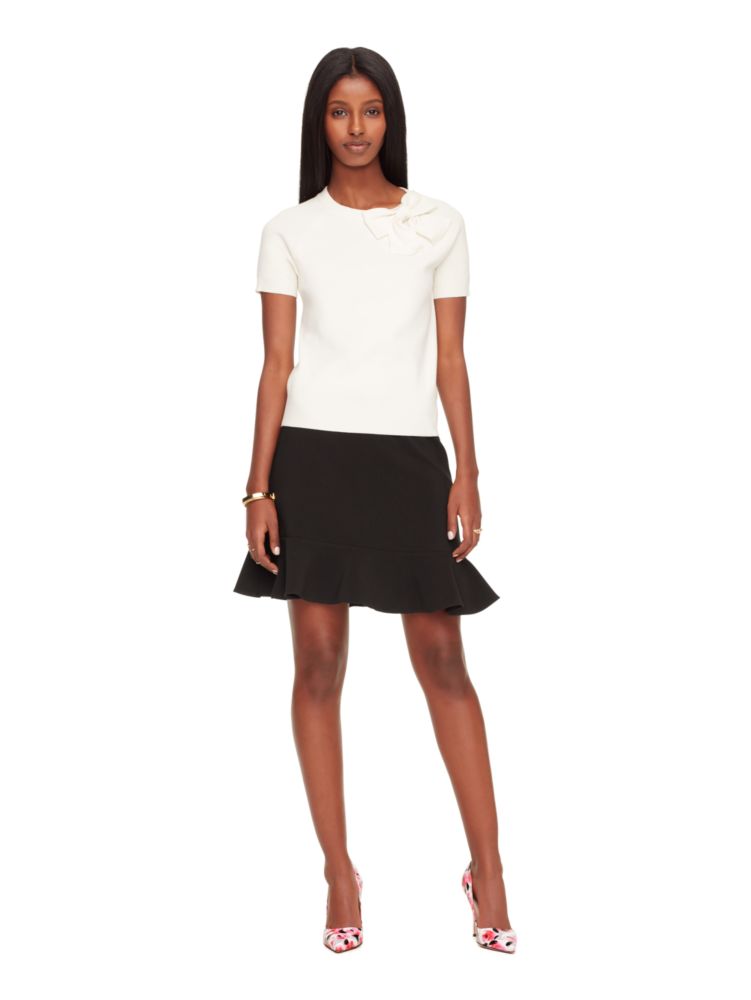 Fitted Bow Sweater, CREAM, Product