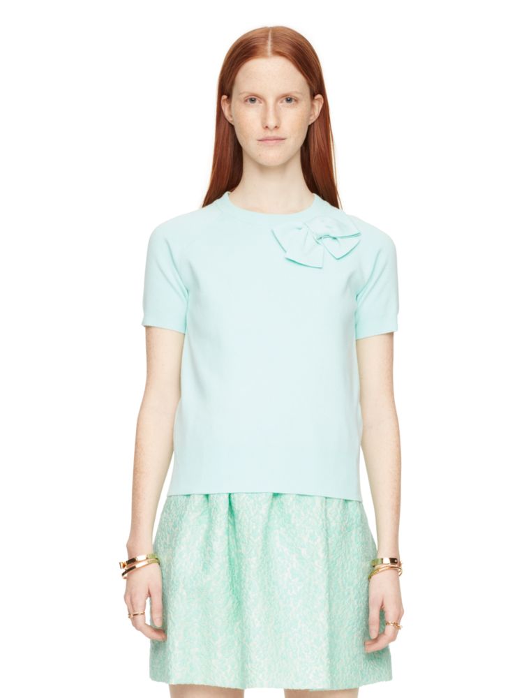 Fitted Bow Sweater, RIVER BLUE, ProductTile