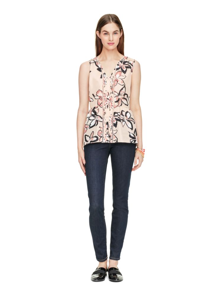 Tiger Lily Pleated Top, PALE VELLUM MULTI, Product