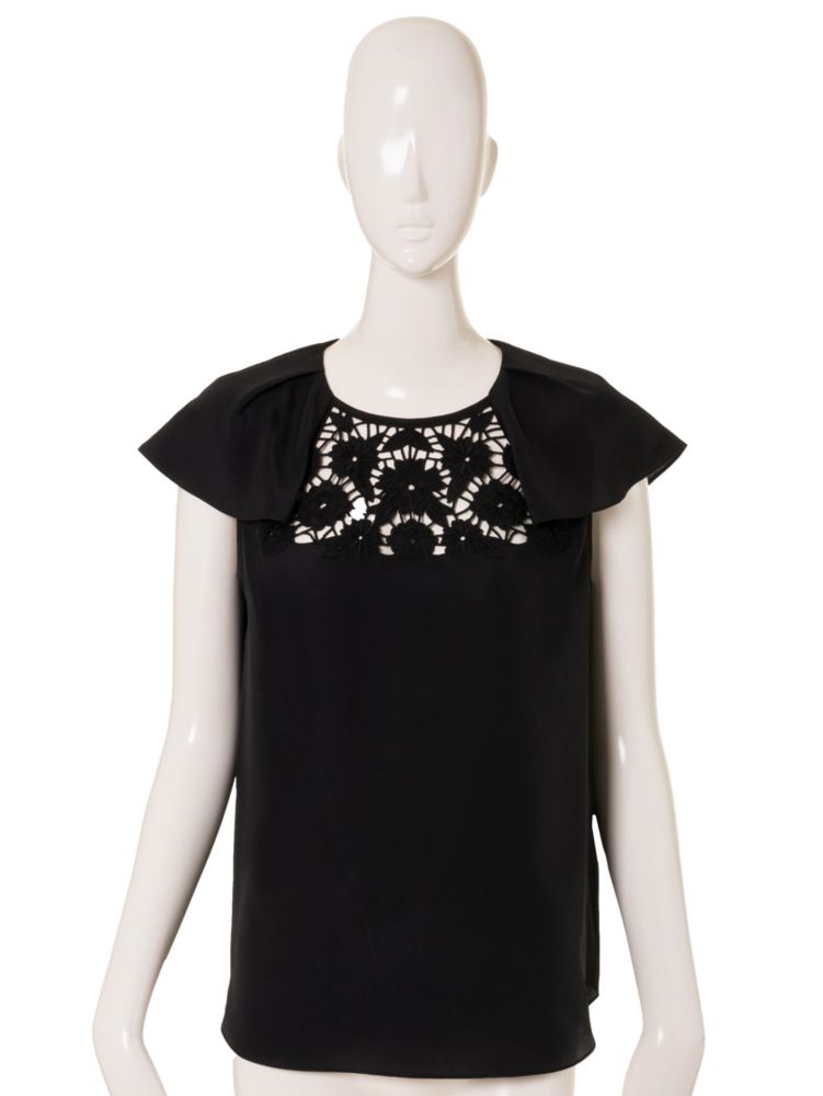 Kate Spade,lace embroidered top,