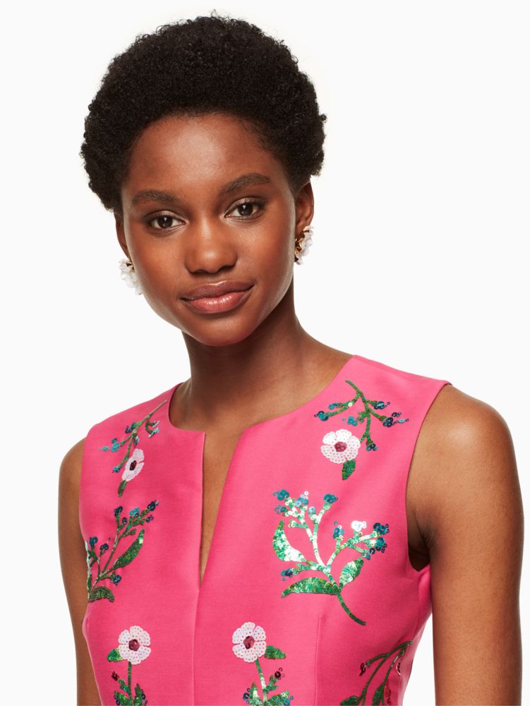 Kate Spade,floral embellished dress,dresses & jumpsuits,Pink Multi