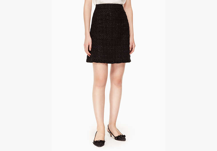 Kate Spade,sparkle tweed skirt,Black