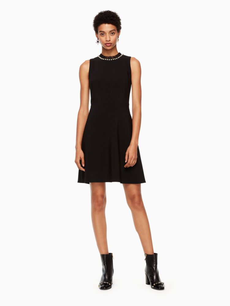 Kate spade black 2025 dress with pearls