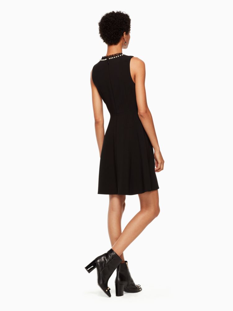 Kate spade black dress with pearls hotsell