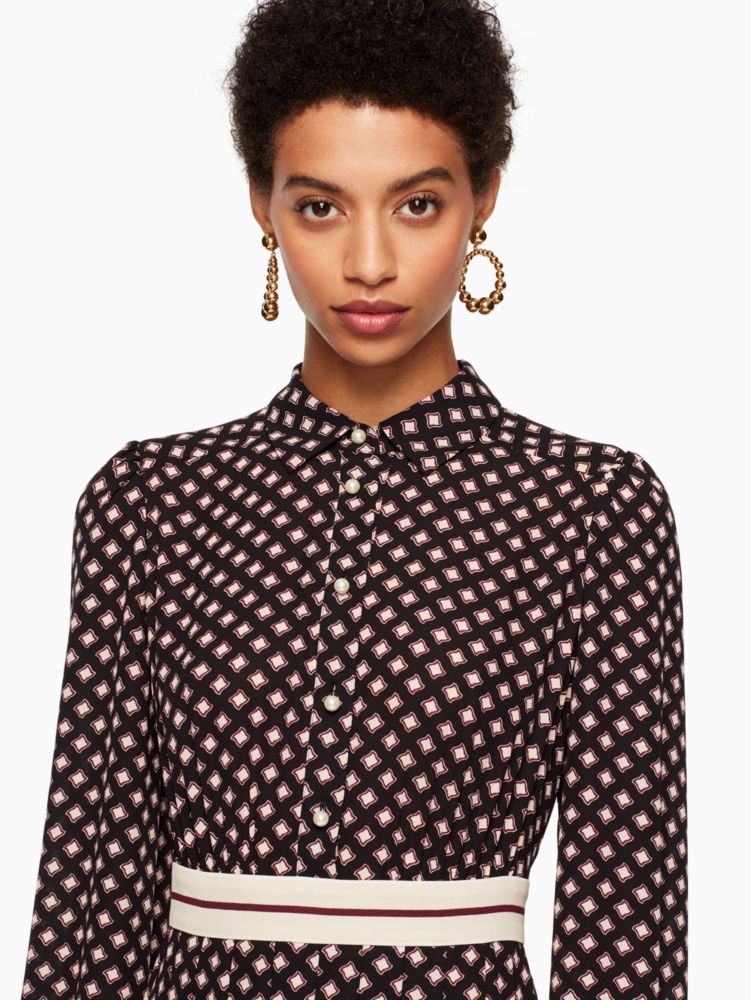 Kate Spade,Diamond Pleated Shirtdress,