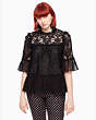 Kate Spade,tapestry lace top,Black