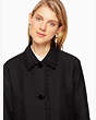 Kate Spade,floral lace trim coat,Black