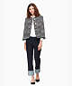 Kate Spade,stripe ponte jacket,Black/Off White