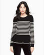Kate Spade,stripe peplum sweater,Black/Crm