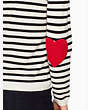 Kate Spade,heart patch sweater,Black/Cream Multi
