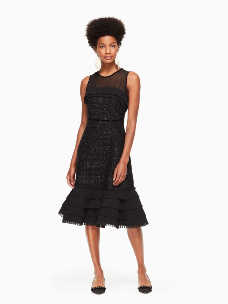 Kate spade sale black ruffle dress