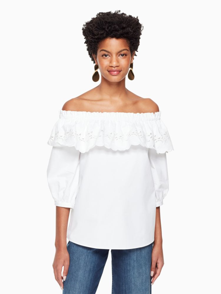 Kate Spade,picnic perfect cutwork off the shou,