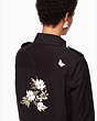 Kate Spade,floral army jacket,Black