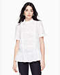 Kate Spade,butterfly clipped flounce top,Fresh White