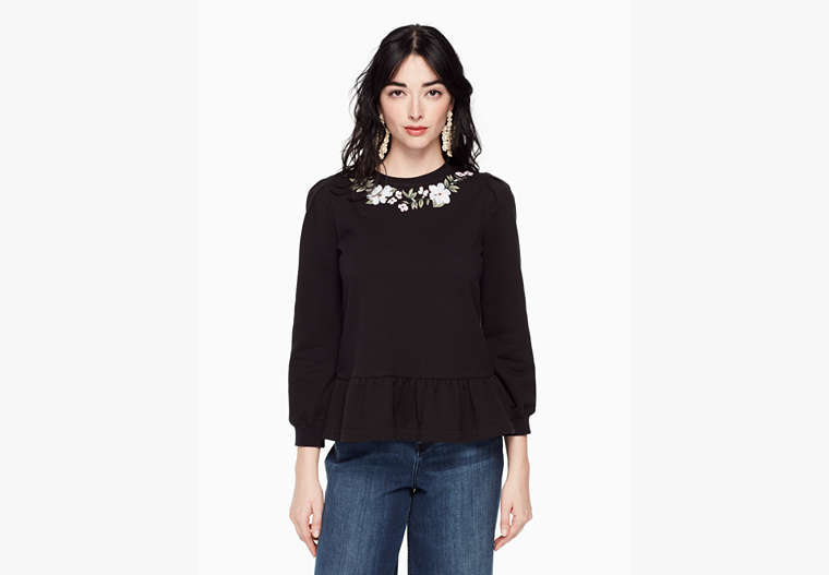 Kate Spade,embroidered pullover,Black
