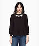 Kate Spade,embroidered pullover,Black