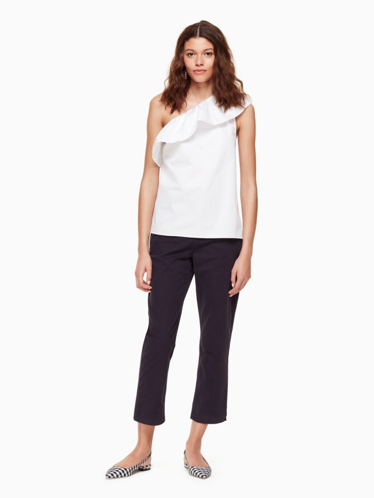 Kate Spade,one shoulder top,Fresh White