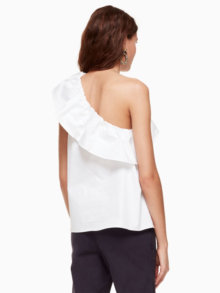 Kate Spade,one shoulder top,Fresh White