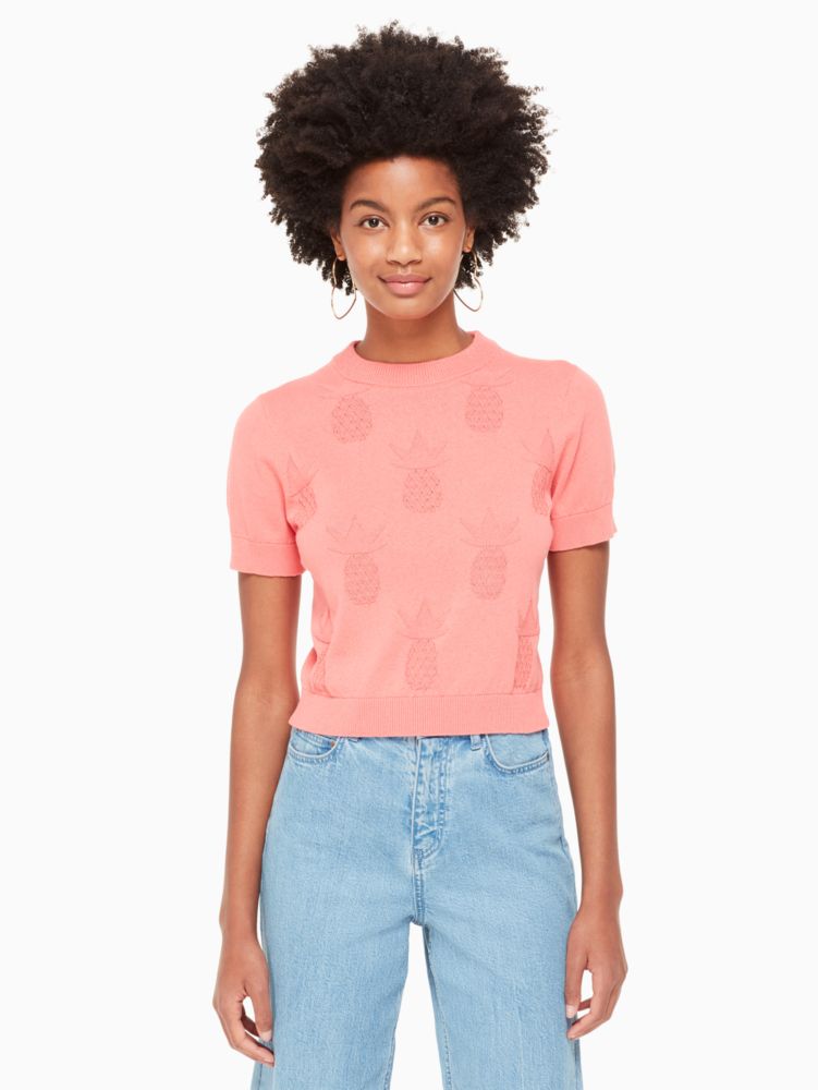 Kate Spade,pineapple textured sweater,sweaters,