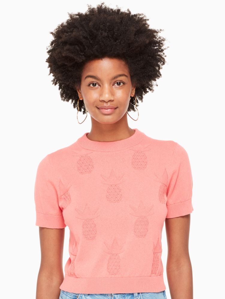 Kate Spade,pineapple textured sweater,sweaters,