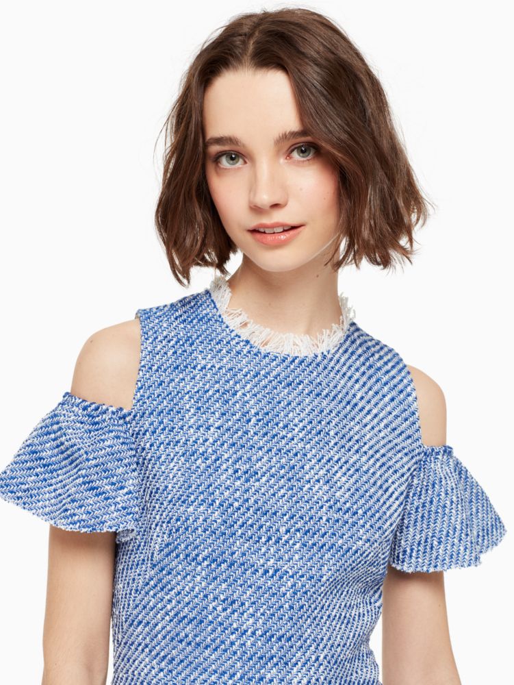 Cold Shoulder Tweed Dress, , Product