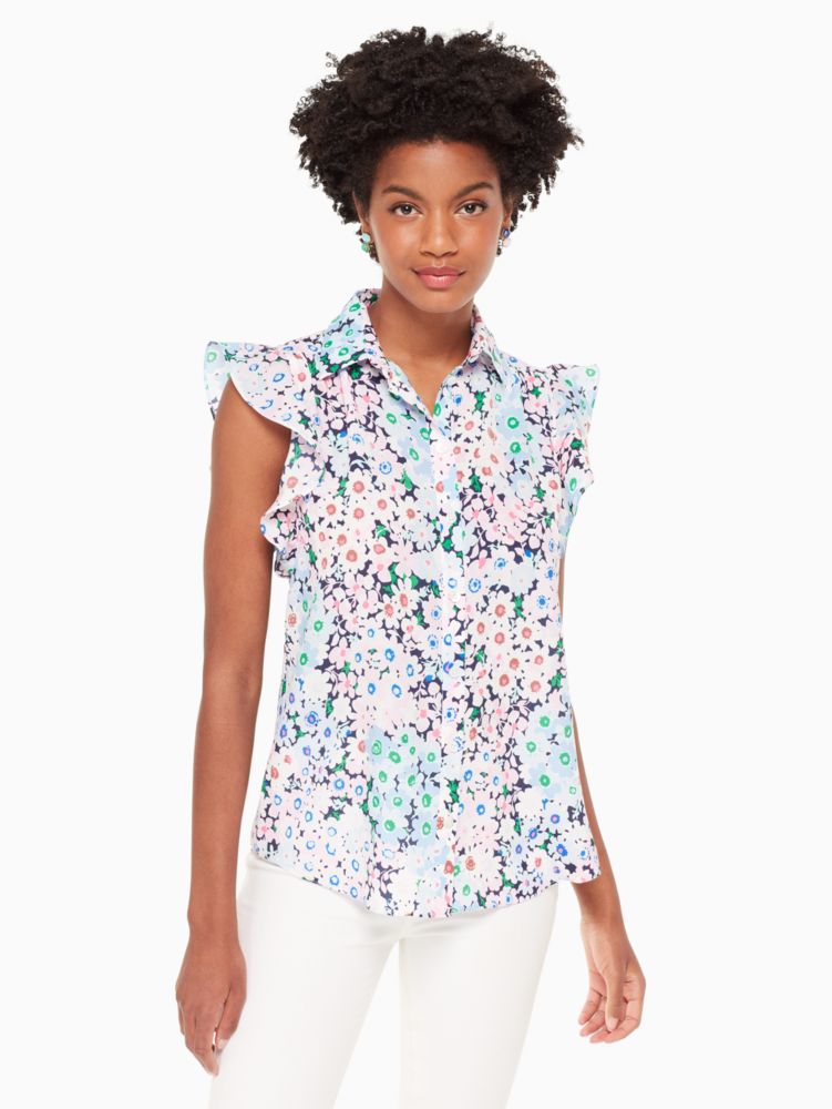 Daisy Garden Ruffle Sleeve Top, , Product