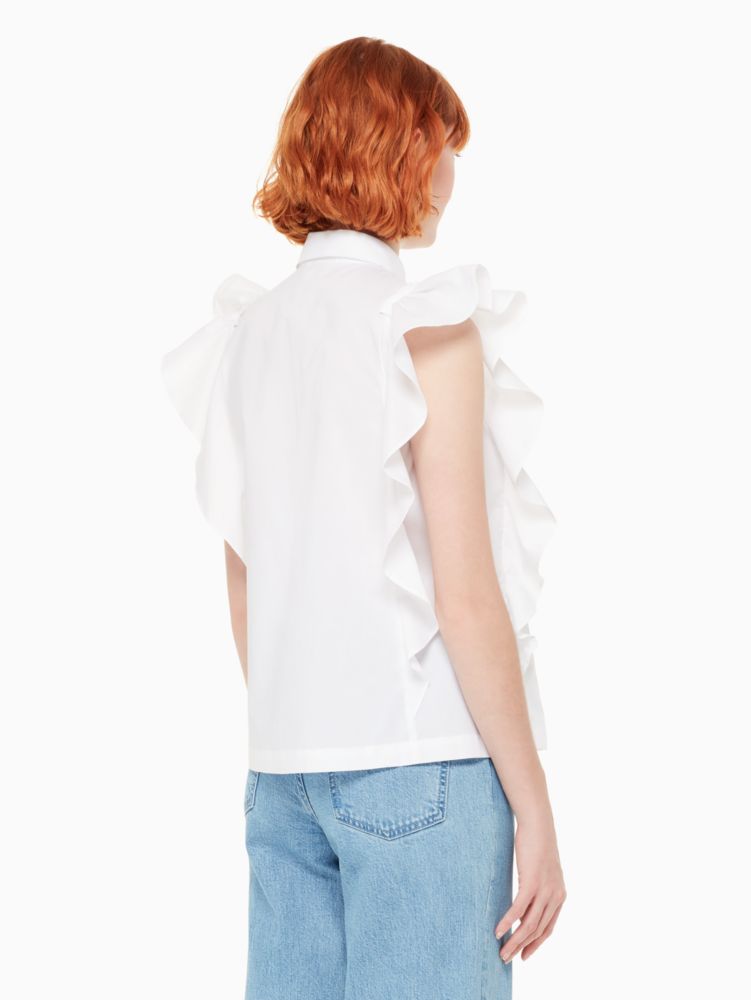 Kate Spade,Flutter Button Down Top,