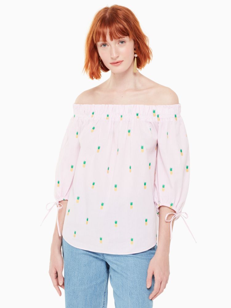 Pineapple Off The Shoulder Top, , Product