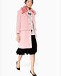 Kate Spade,faux fur trim coat,Surf Pink