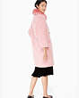 Kate Spade,faux fur trim coat,Surf Pink