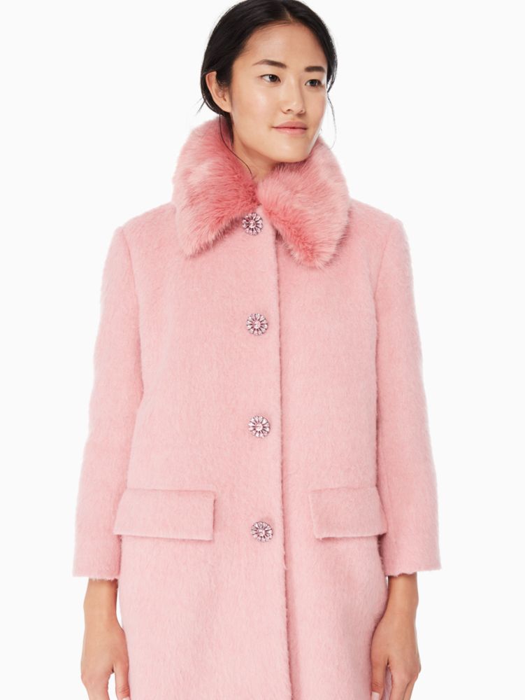 Kate spade discount pink fur coat