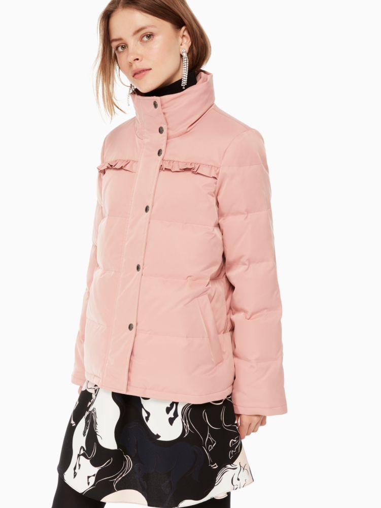 Ruffle Yoke Puffer Jacket, 693, Product