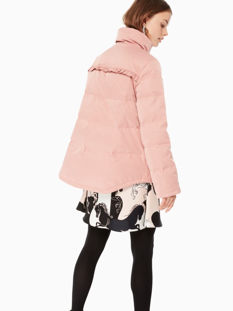Ruffle Yoke Puffer Jacket, 693, Product