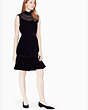 Kate Spade,velvet lace trim dress,Black