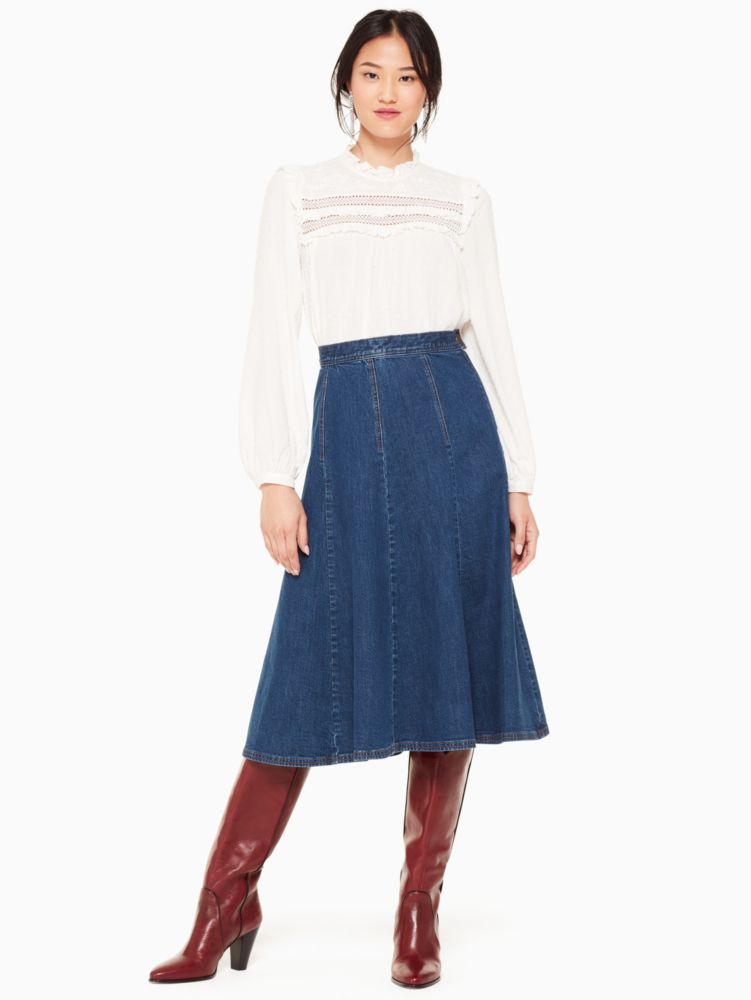 Swiss Dot Long Sleeve Top, , Product