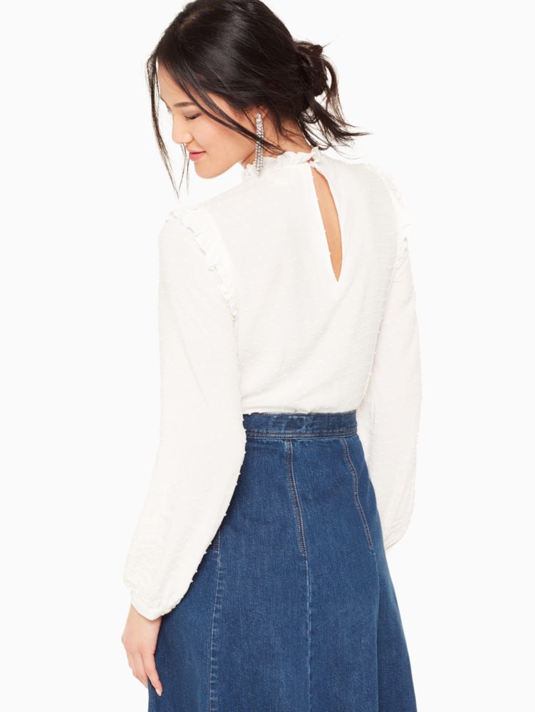 Swiss Dot Long Sleeve Top, , Product