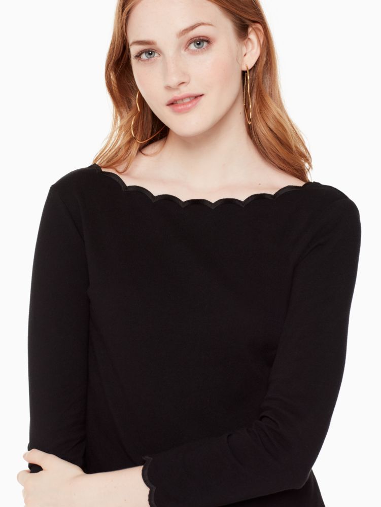 Kate Spade,Scallop Knit Top,