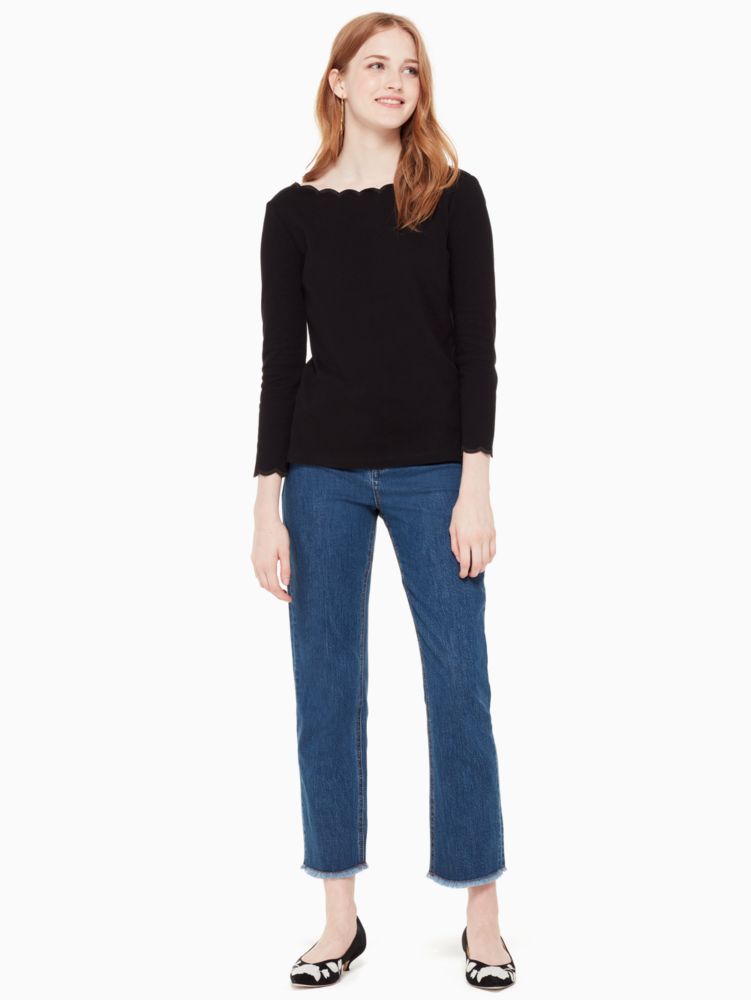 Kate Spade,Scallop Knit Top,