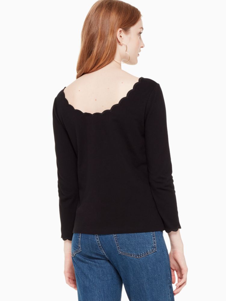 Kate Spade,Scallop Knit Top,