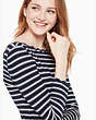 Kate Spade,stripe scallop knit top,Blu/Dits