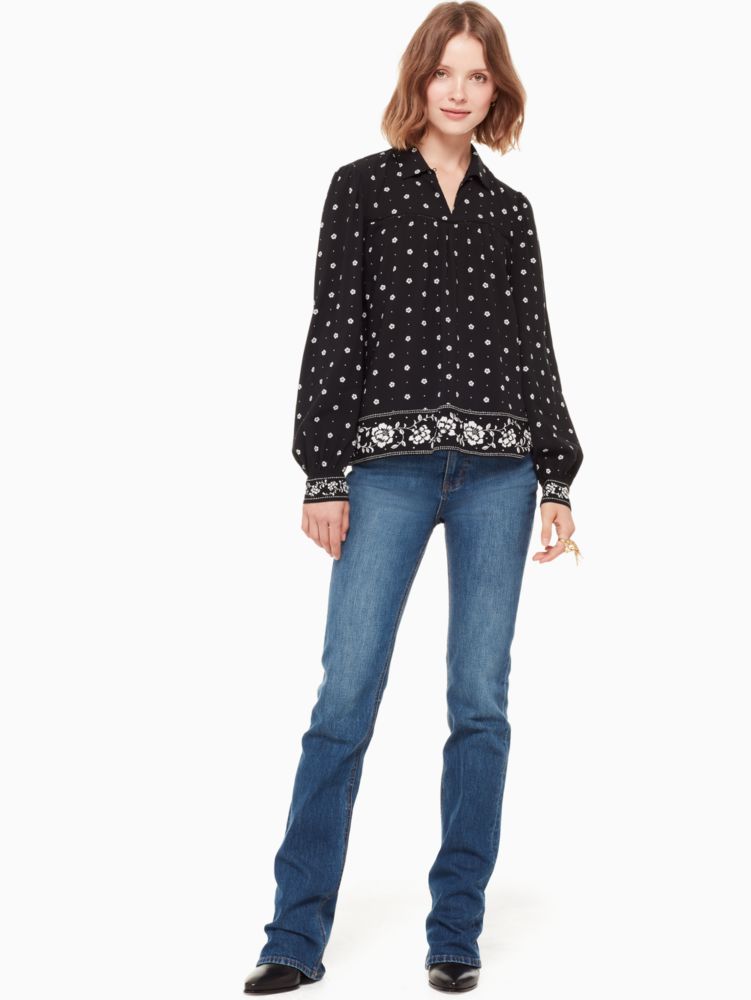 Kate Spade,Bandana Tie Neck Top,