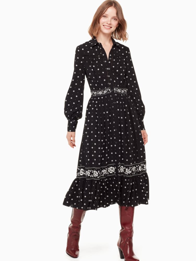 Kate Spade,bandana shirtdress,Black