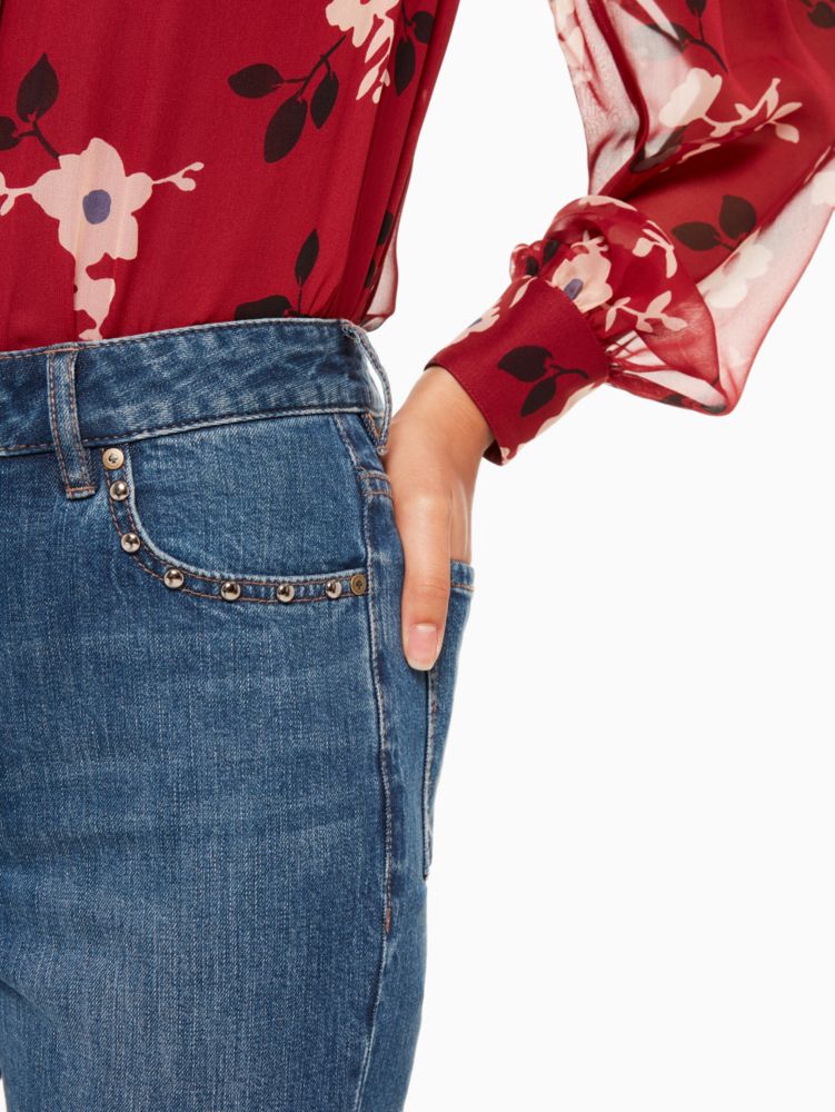 Studded Flare Denim, , Product