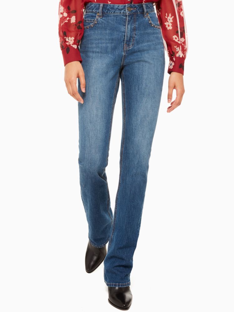 Studded Flare Denim, , Product