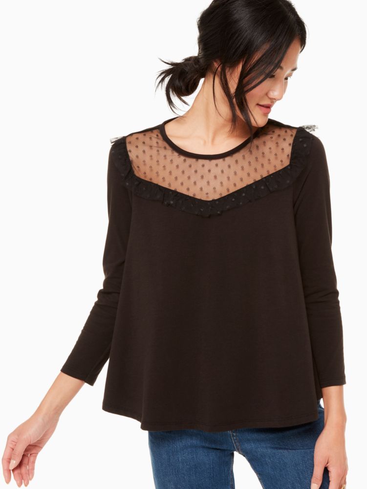 Kate Spade,Point D'esprit Knit Top,