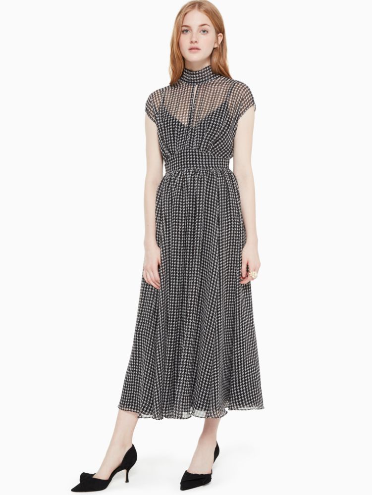 Kate spade houndstooth chiffon dress best sale