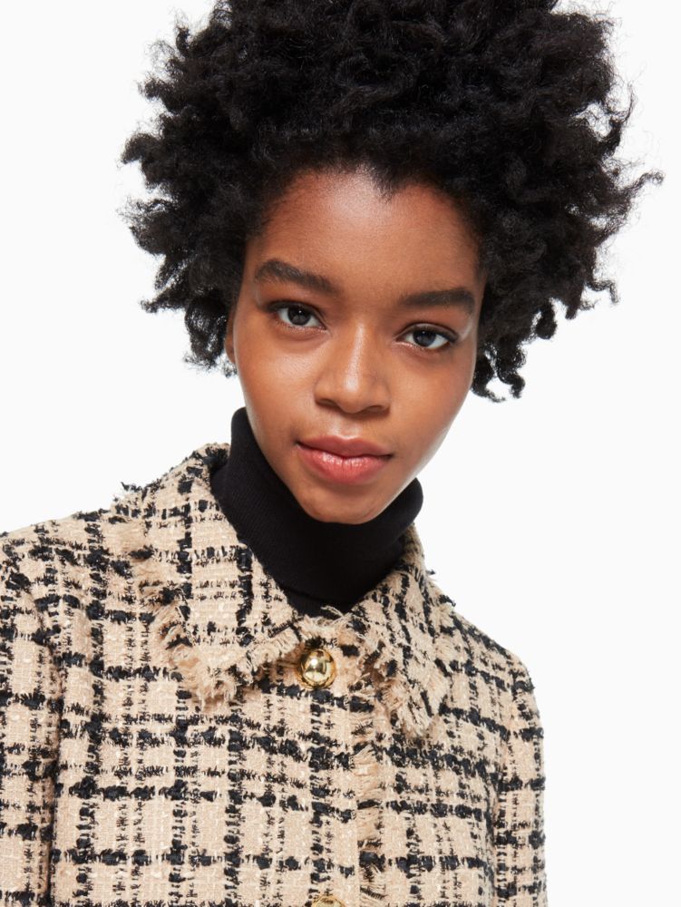 Kate Spade,Bi-color Tweed Coat,