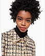 Kate Spade,bi-color tweed coat,Roasted Peanut/Black