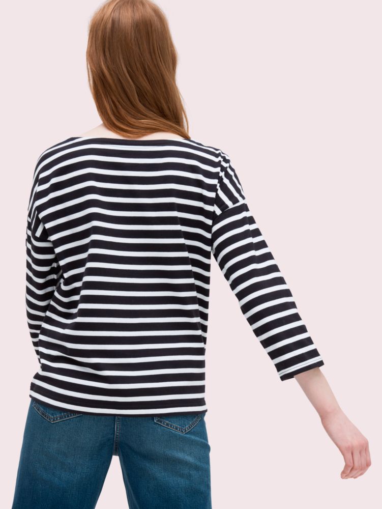Kate Spade,stripe contrast pocket tee,